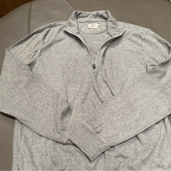 Faherty Men's legend sweater quarter zip Light Gray Zip-Up Sweater sweatshirt - Picture 3 of 4